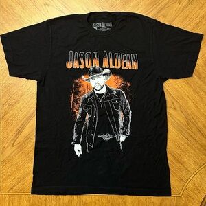 Jason Aldean Rock N Roll Cowboy 2022 Tour Dates Double Sided Black Shirt Medium